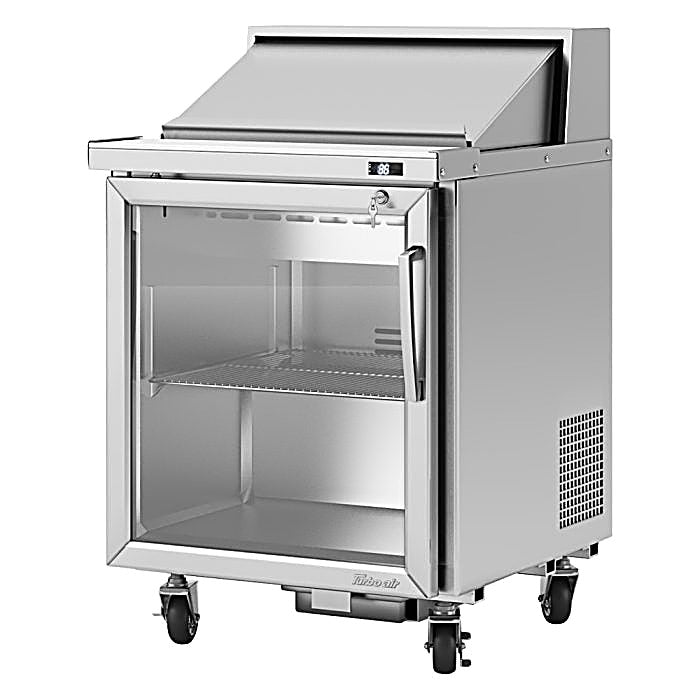 Turbo Air PST-28-G-N 27 1/2" PRO Glass Door Series Sandwich/Salad Prep Table w/ Refrigerated Base - Donut-Equipment.com