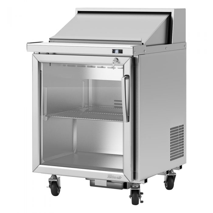 Turbo Air PST-28-G-N 27 1/2" PRO Glass Door Series Sandwich/Salad Prep Table w/ Refrigerated Base - Donut-Equipment.com