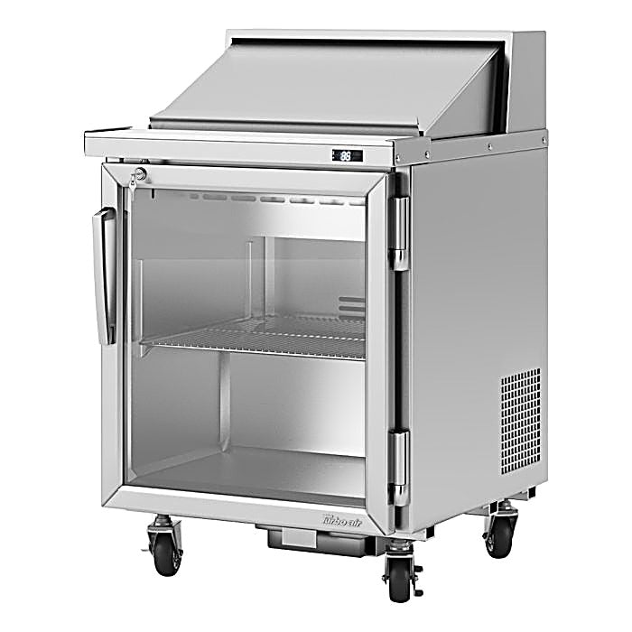 Turbo Air PST-28-G-N 27 1/2" PRO Glass Door Series Sandwich/Salad Prep Table w/ Refrigerated Base - Donut-Equipment.com