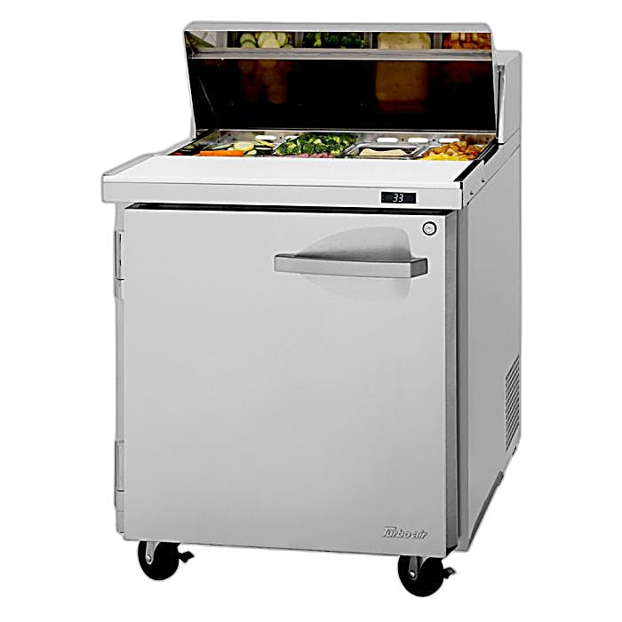 Turbo Air PST-28-N (Left or Right Side Hinge) 1 Solid Door Sandwich/Salad Unit Front Breathing Airflow - Donut-Equipment.com