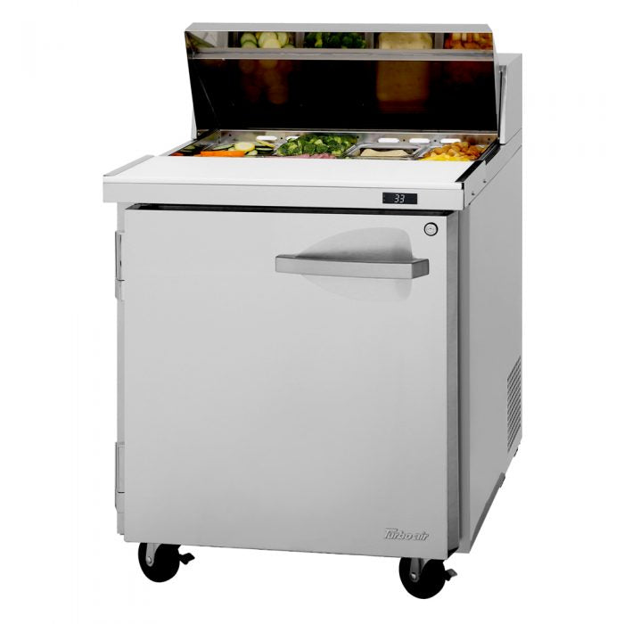 Turbo Air PST-28-N (Left or Right Side Hinge) 1 Solid Door Sandwich/Salad Unit Front Breathing Airflow - Donut-Equipment.com