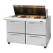 Turbo Air PST-48-18-D4-N 48" PRO Series Mega Top Sandwich/Salad Prep Table w/ Refrigerated Base - Donut-Equipment.com
