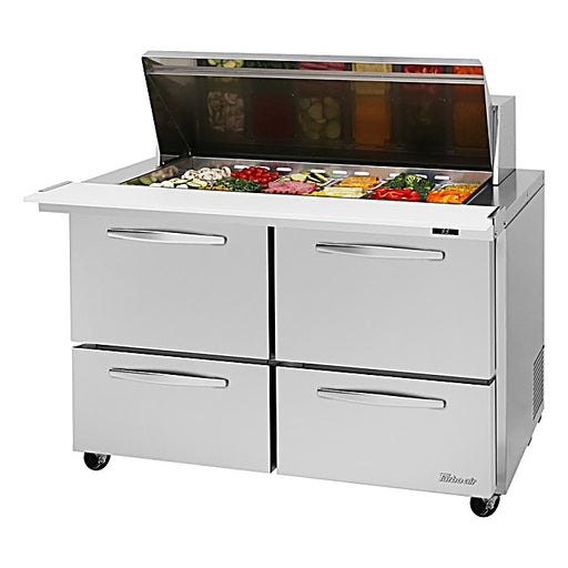 Turbo Air PST-48-18-D4-N 48" PRO Series Mega Top Sandwich/Salad Prep Table w/ Refrigerated Base - Donut-Equipment.com