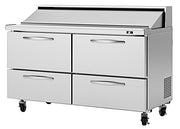 Turbo Air PST-60-D4-N 60 1/4" PRO Series Sandwich/Salad Prep Table w/ Refrigerated Base - Donut-Equipment.com