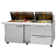 Turbo Air PST-72-30-D2R-N 72 5/8" PRO Series Mega Top Sandwich/Salad Prep Table w/ Refrigerated Base - Donut-Equipment.com