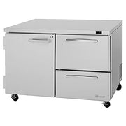 Turbo Air PUF-48-D2R-N 48 1/4" Undercounter Freezer w/ (2) Sections - (1) Door & (2) Drawers - Donut-Equipment.com