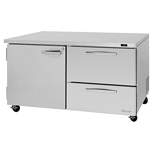 Turbo Air PUF-60-D2R-N 60 1/4" W Undercounter Freezer w/ 2 Sections, 1 Door & 2 Drawers - Donut-Equipment.com