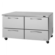 Turbo Air PUF-60-D4-N 60 1/4" W Undercounter Freezer w/ 2 Sections & 4 Drawers - Donut-Equipment.com