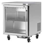 Turbo Air PUR-28-G-N 27 1/2" W Undercounter Refrigerator w/ 1 Section & 1 Glass Door - Donut-Equipment.com