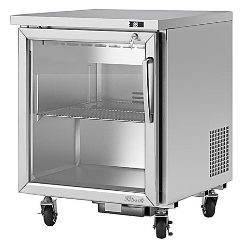 Turbo Air PUR-28-G-N 27 1/2" W Undercounter Refrigerator w/ 1 Section & 1 Glass Door - Donut-Equipment.com