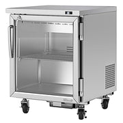 Turbo Air PUR-28-G-N 27 1/2" W Undercounter Refrigerator w/ 1 Section & 1 Glass Door - Donut-Equipment.com