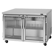 Turbo Air PUR-48-G-N 48 1/4" W Undercounter Refrigerator w/ 2 Sections & 2 Glass Doors - Donut-Equipment.com