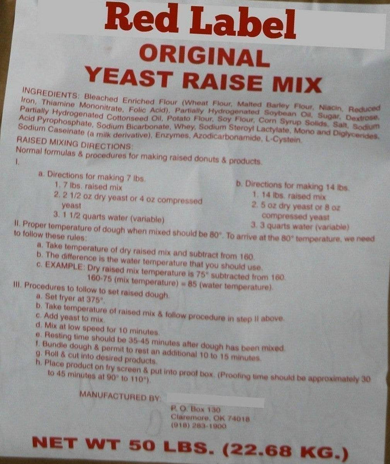 Bulk  Red Label Raised Donut Mix- 40 Bag Pallet Bakery Wholesalers