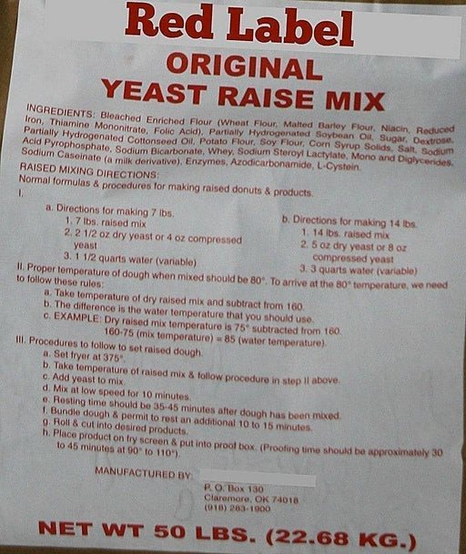 Bulk  Red Label Raised Donut Mix- 40 Bag Pallet Bakery Wholesalers