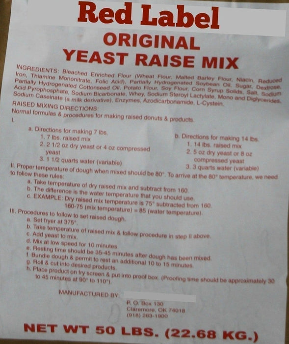 Precio a granel Red Label Raised Donut Mix - Palet de 40 bolsas