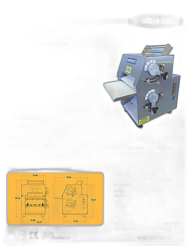 CDR-1100 Dough Roller / Double Pass- Front Operated - Bakery Wholesalers