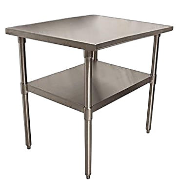 BK Resources 24" x 24" 18 Gauge Stainless Steel Work Table with Undershelf – Prep Table - Donut-Equipment.com