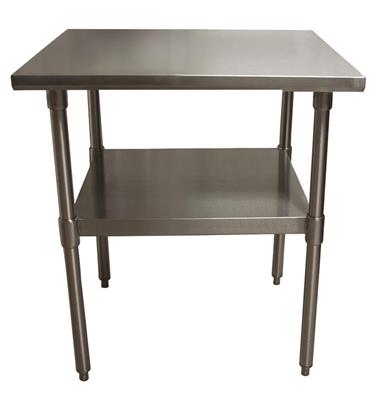 BK Resources 24" x 24" 18 Gauge Stainless Steel Work Table with Undershelf – Prep Table - Donut-Equipment.com