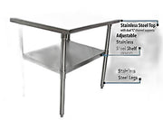 BK Resources 24" x 24" 18 Gauge Stainless Steel Work Table with Undershelf – Prep Table - Donut-Equipment.com