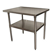 BK Resources 30" x 24" 18 Gauge Stainless Steel Work Table with Undershelf – Prep Table - Donut-Equipment.com