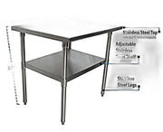 BK Resources 30" x 24" 18 Gauge Stainless Steel Work Table with Undershelf – Prep Table - Donut-Equipment.com
