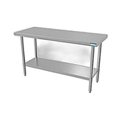 BK Resources 60" x 24" 18 Gauge Stainless Steel Work Table with Undershelf – Prep Table - Donut-Equipment.com