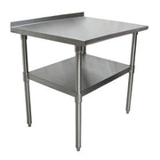 BK Resources 24" x 24" 18 Gauge Stainless Steel Work Table with Undershelf & 1.5" Riser – Prep Table - Donut-Equipment.com