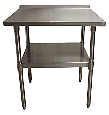 BK Resources 24" x 24" 18 Gauge Stainless Steel Work Table with Undershelf & 1.5" Riser – Prep Table - Donut-Equipment.com