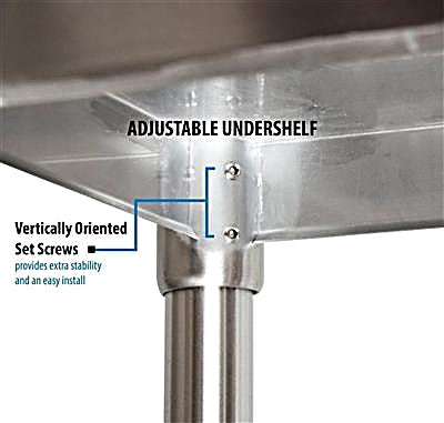 BK Resources 30" x 24" 18 Gauge Stainless Steel Work Table with Undershelf & 1.5" Riser – Prep Table - Donut-Equipment.com