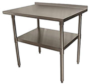 BK Resources 30" x 24" 18 Gauge Stainless Steel Work Table with Undershelf & 1.5" Riser – Prep Table - Donut-Equipment.com