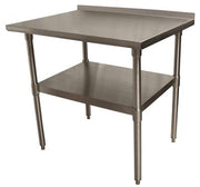 BK Resources 36" x 24" 18 Gauge Stainless Steel Work Table with Undershelf & 1.5" Riser – Prep Table - Donut-Equipment.com