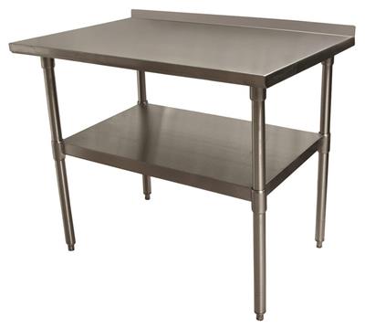 BK Resources 48" x 24" 18 Gauge Stainless Steel Work Table with Undershelf & 1.5" Riser – Prep Table - Donut-Equipment.com
