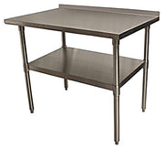 BK Resources 48" x 24" 18 Gauge Stainless Steel Work Table with Undershelf & 1.5" Riser – Prep Table - Donut-Equipment.com