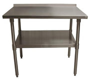 BK Resources 48" x 24" 18 Gauge Stainless Steel Work Table with Undershelf & 1.5" Riser – Prep Table - Donut-Equipment.com