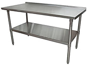 BK Resources 60" x 24" 18 Gauge Stainless Steel Work Table with Undershelf & 1.5" Riser – Prep Table - Donut-Equipment.com