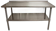 BK Resources 60" x 24" 18 Gauge Stainless Steel Work Table with Undershelf & 1.5" Riser – Prep Table - Donut-Equipment.com