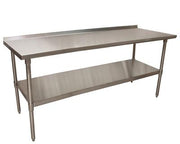 BK Resources 72" x 24" 18 Gauge Stainless Steel Work Table with Undershelf & 1.5" Riser – Prep Table - Donut-Equipment.com