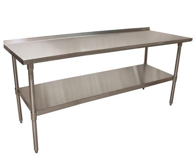 BK Resources 72" x 24" 18 Gauge Stainless Steel Work Table with Undershelf & 1.5" Riser – Prep Table - Donut-Equipment.com