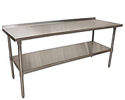 BK Resources 72" x 24" 18 Gauge Stainless Steel Work Table with Undershelf & 1.5" Riser – Prep Table - Donut-Equipment.com
