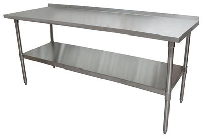 BK Resources 72" x 24" 18 Gauge Stainless Steel Work Table with Undershelf & 1.5" Riser – Prep Table - Donut-Equipment.com