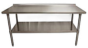 BK Resources 72" x 24" 18 Gauge Stainless Steel Work Table with Undershelf & 1.5" Riser – Prep Table - Donut-Equipment.com