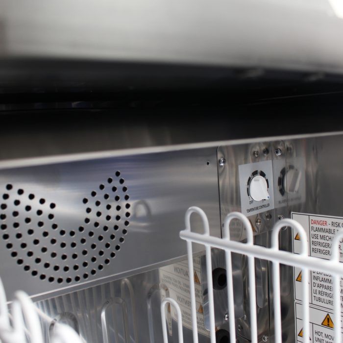 Turbo Air TBC-50SB-N6 50" Super Deluxe Black Exterior Bottle Cooler 2 Lids - Bakery Wholesalers