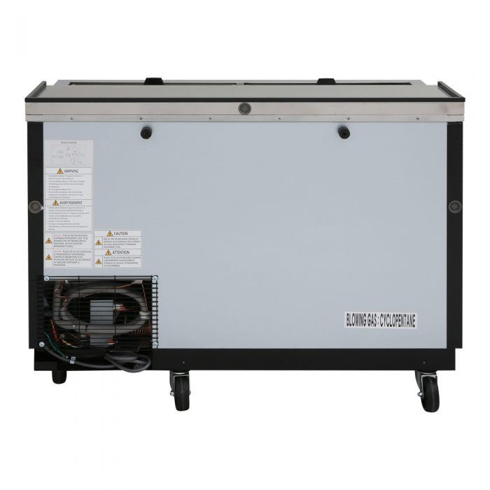 Turbo Air TBC-50SB-N6 50" Super Deluxe Black Exterior Bottle Cooler 2 Lids - Bakery Wholesalers