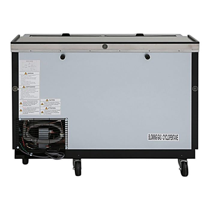 Turbo Air TBC-50SB-N6 50" Super Deluxe Black Exterior Bottle Cooler 2 Lids - Donut-Equipment.com