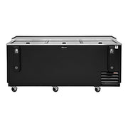 Turbo Air TBC-80SB-N 80 1/2" Forced Air Bottle Cooler - Holds (739) 12 oz Bottles, Black Laminated Exterior, 115v - Donut-Equipment.com
