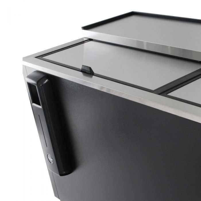 Turbo Air TBC-95SB-N 95" Forced Air Bottle Cooler - Holds (912) 12 oz Bottles, Black Laminated Exterior, 115v - Bakery Wholesalers