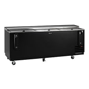 Turbo Air TBC-95SB-N 95" Forced Air Bottle Cooler - Holds (912) 12 oz Bottles, Black Laminated Exterior, 115v - Donut-Equipment.com