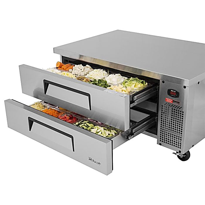 Turbo Air TCBE-48SDR-N 47 5/8" Super Deluxe Chef Base Refrigerator w/ (2) Drawers – 115v - Donut-Equipment.com