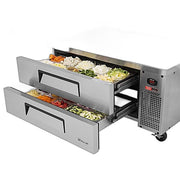 Turbo Air TCBE-48SDR-E-N 53 5/8" Super Deluxe Chef Base Refrigerator with (2) Drawers – 115v - Donut-Equipment.com