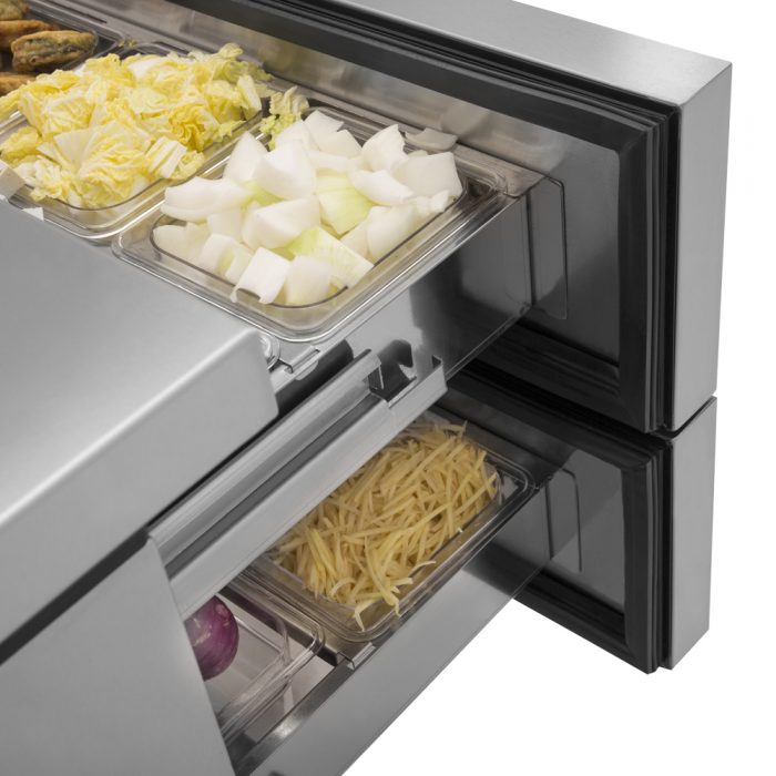 Turbo Air TCBE-48SDR-E-N 53 5/8" Super Deluxe Chef Base Refrigerator with (2) Drawers – 115v - Donut-Equipment.com